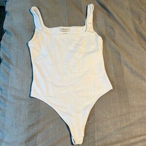 Aritzia White Squareneck Body Suit